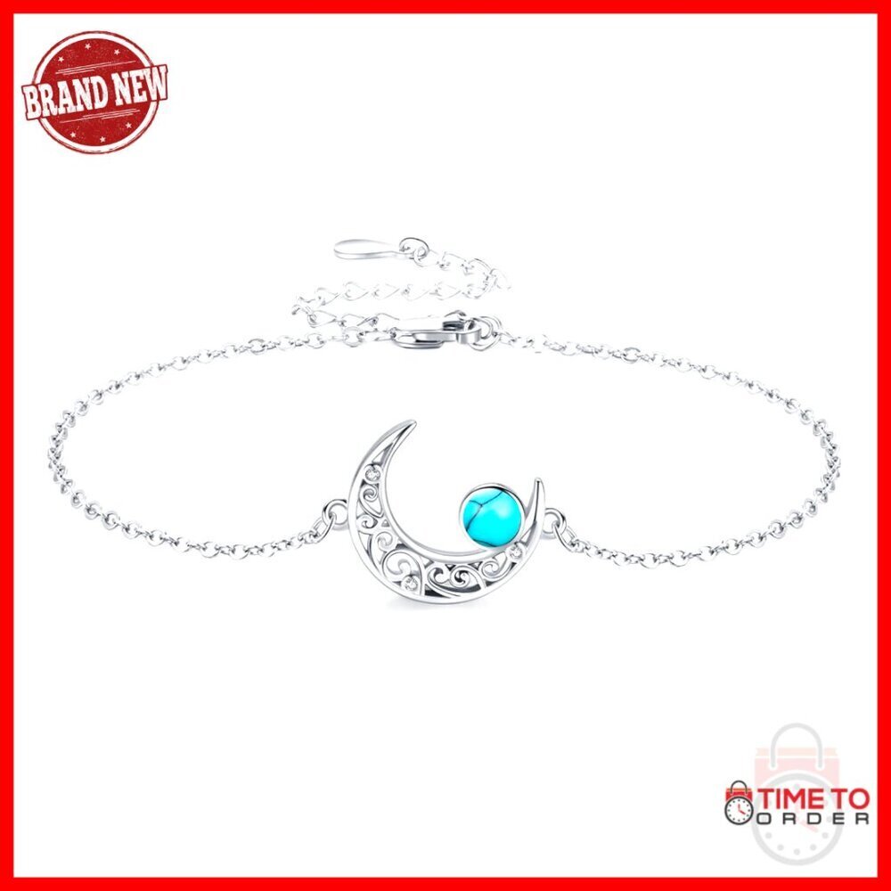 925 Sterling Silver Moonstone Bracelet Adjustable Celtic Moon Dragonfly